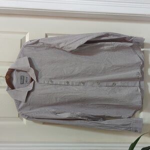 Michael Kors Slim Fit Men's Long Sleeve Button Down Plaid Dress Shirt Size Large